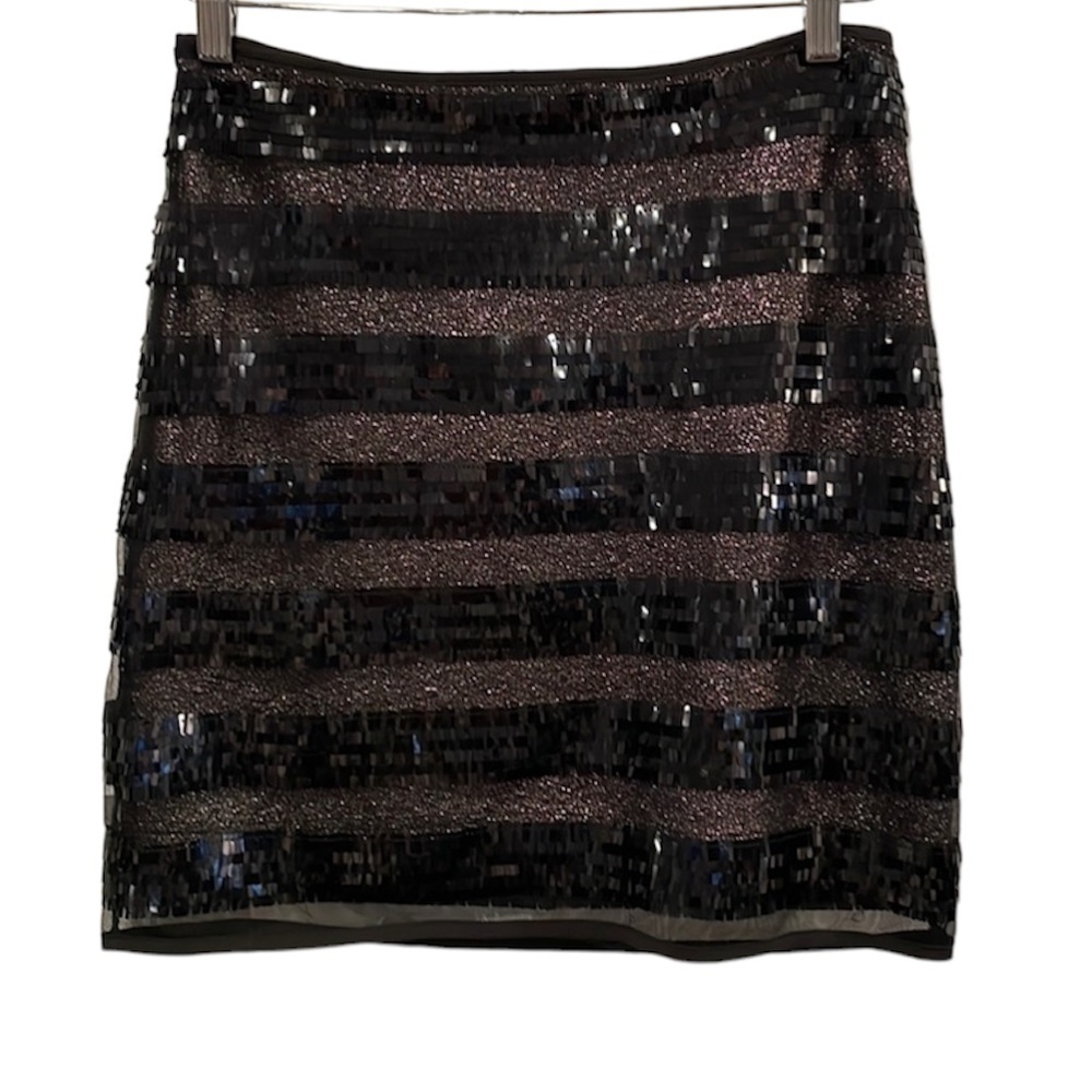 MINKPINK Eyes on the Prize Black and Silver Sequin layer Skirt